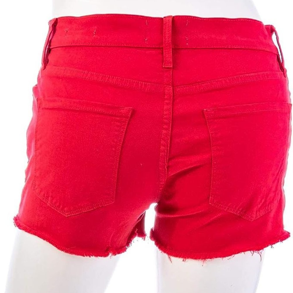 NWT! Frame Le Cutoff Denim Shorts Red/31 - Picture 4 of 7